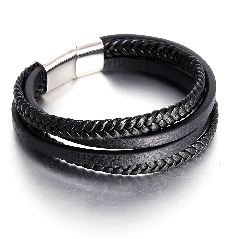 Men Bracelet Punk Black/Gold/White Steel Braided Leather Bracelet Bangle Male Accessories Jewelry Black Leather Bracelets
Men Bracelet Punk Black/Gold/White Steel Braided Leather Bracelet Bangle Male Accessories Jewelry Black Leather Bracelets