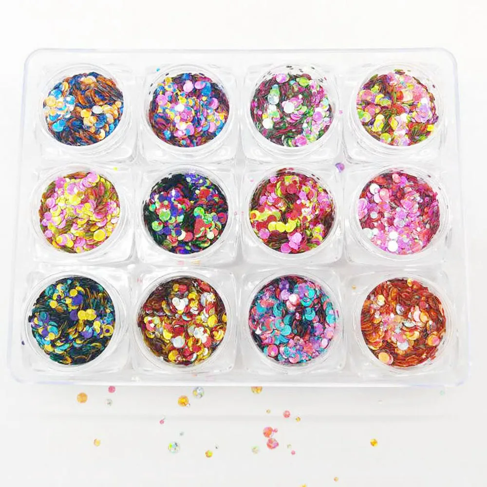 12Jars/set 3D Nail Sequins Mixed-Round Spangles Dust Ultrathin Nail Glitter Flake Nail Art Powder Colorful Tips Manicure Sequins
12Jars/set 3D Nail Sequins Mixed-Round Spangles Dust Ultrathin Nail Glitter Flake Nail Art Powder Colorful Tips Manicure Sequins