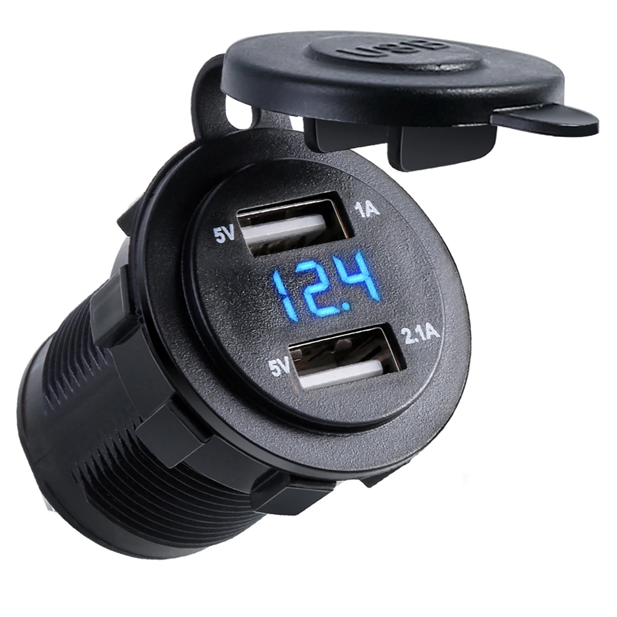 Dual USB Car Charger With Cigarette Lighter Socket Plug LED Display Waterproof USB Car Chargers For 12-24V Cars Motorbike Boat
Dual USB Car Charger With Cigarette Lighter Socket Plug LED Display Waterproof USB Car Chargers For 12-24V Cars Motorbike Boat