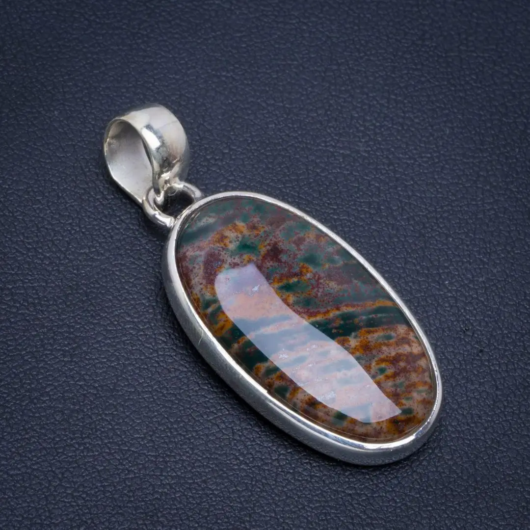 Natural Blood Stone Handmade Unique 925 Sterling Silver Pendant 1.75" B3382
Natural Blood Stone Handmade Unique 925 Sterling Silver Pendant 1.75" B3382