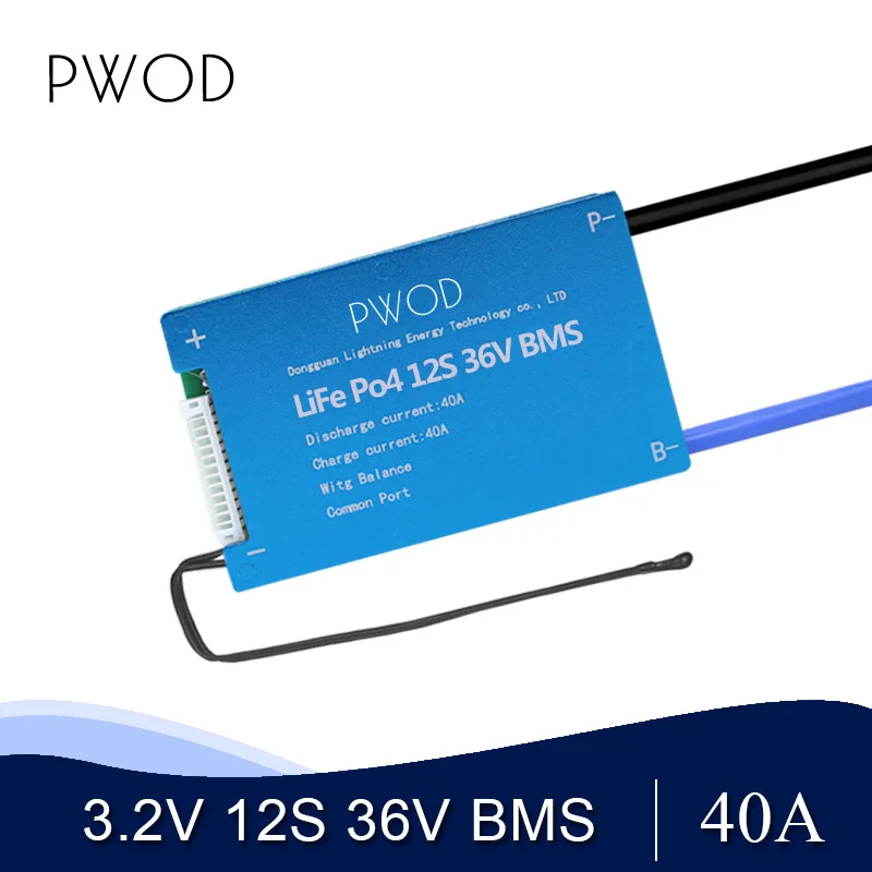 12S 36V LiFePo4 Smart BMS 15A 20A 30A 40A 50A 60A с многослойной защитой для E скутера bike