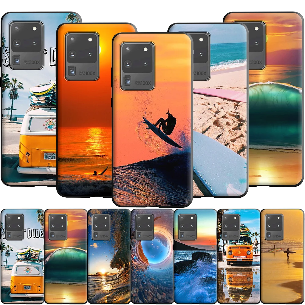 Серфинг закат на море силиконовый чехол для Samsung Galaxy M11 M30S M21 M31 M31S A5 A6 A7 A8 A9 A2 J4 J6 J7 J8