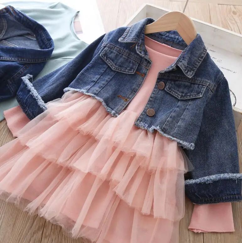 2019 Baby Girls Fall Fashion Sets, Jean Coat + Long Sleeve Mesh Dress 5 sets/lot, Wholesale, Free Shipping
2019 Baby Girls Fall Fashion Sets, Jean Coat + Long Sleeve Mesh Dress 5 sets/lot, Wholesale, Free Shipping