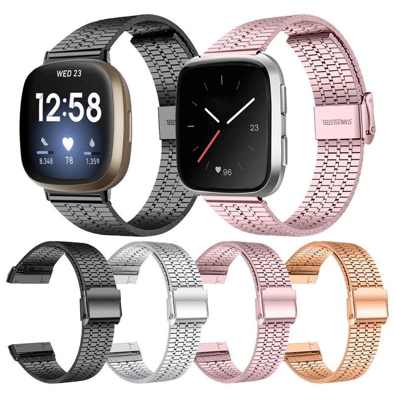 Stainless Steel Watchband for Fitbit versa 3 / sense / sense 2 Smart Watch Seven-beads metal belt for fitbit versa 2 versa 4
Stainless Steel Watchband for Fitbit versa 3 / sense / sense 2 Smart Watch Seven-beads metal belt for fitbit versa 2 versa 4