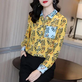 Spring Fall Fashion Women Patchwork Printed Yellow Floral Long Sleeve Chiffon Blouse Shirt , Autumn Tops and Blouses for Woman
Spring Fall Fashion Women Patchwork Printed Yellow Floral Long Sleeve Chiffon Blouse Shirt , Autumn Tops and Blouses for Woman
