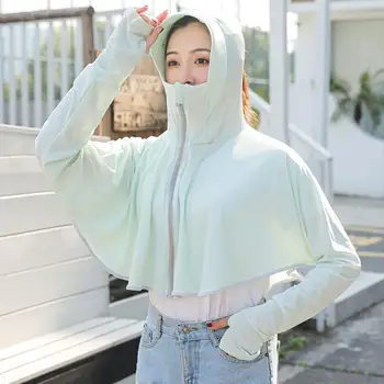 Female Ice Silk Zipper Anti Sunscreen Clothing Couple Models Ultraviolet Overalls Summer Sunscreen Windbreaker Jacket
Female Ice Silk Zipper Anti Sunscreen Clothing Couple Models Ultraviolet Overalls Summer Sunscreen Windbreaker Jacket