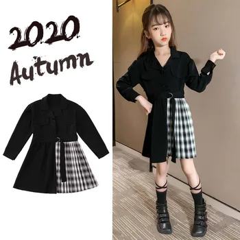 Girls Dress Spring Autumn Long sleeve Patchwork Plaid Pleated Kids Princess Dresses for Teenage Girls Turn-down Collar Clothes
Girls Dress Spring Autumn Long sleeve Patchwork Plaid Pleated Kids Princess Dresses for Teenage Girls Turn-down Collar Clothes