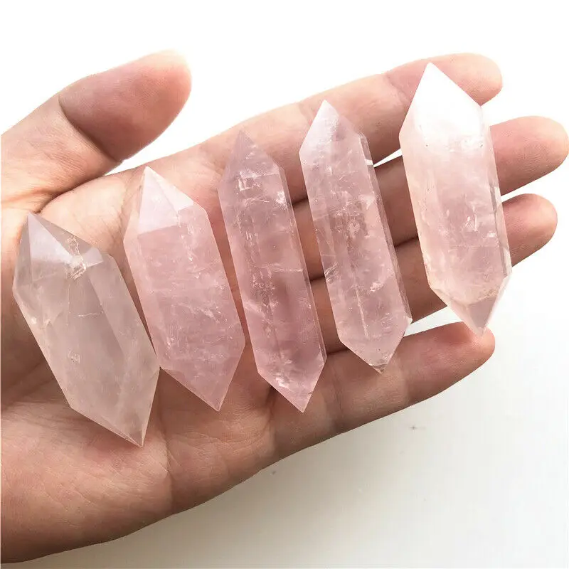 1 Piece 100% Natural Pink Rose Crystal Quartz Stone Point Double Terminated Wand Healing Gemstone Home Decor Craft 50-60mm
1 Piece 100% Natural Pink Rose Crystal Quartz Stone Point Double Terminated Wand Healing Gemstone Home Decor Craft 50-60mm