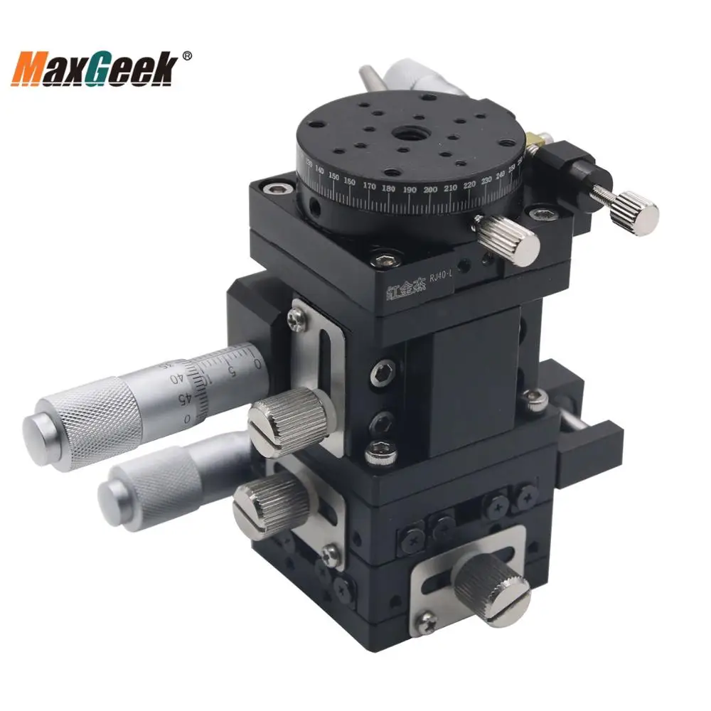 Maxgeek XYZR40L 4-осевая платформа XYZR для обрезки, ручной линейный стол 40*40 мм
Maxgeek XYZR40L 4-осевая платформа XYZR для обрезки, ручной линейный стол 40*40 мм