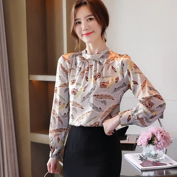 COIGARSAM Full Sleeve Shirt Womens tops Print Feathers Women shirts 8259 
COIGARSAM Full Sleeve Shirt Womens tops Print Feathers Women shirts 8259