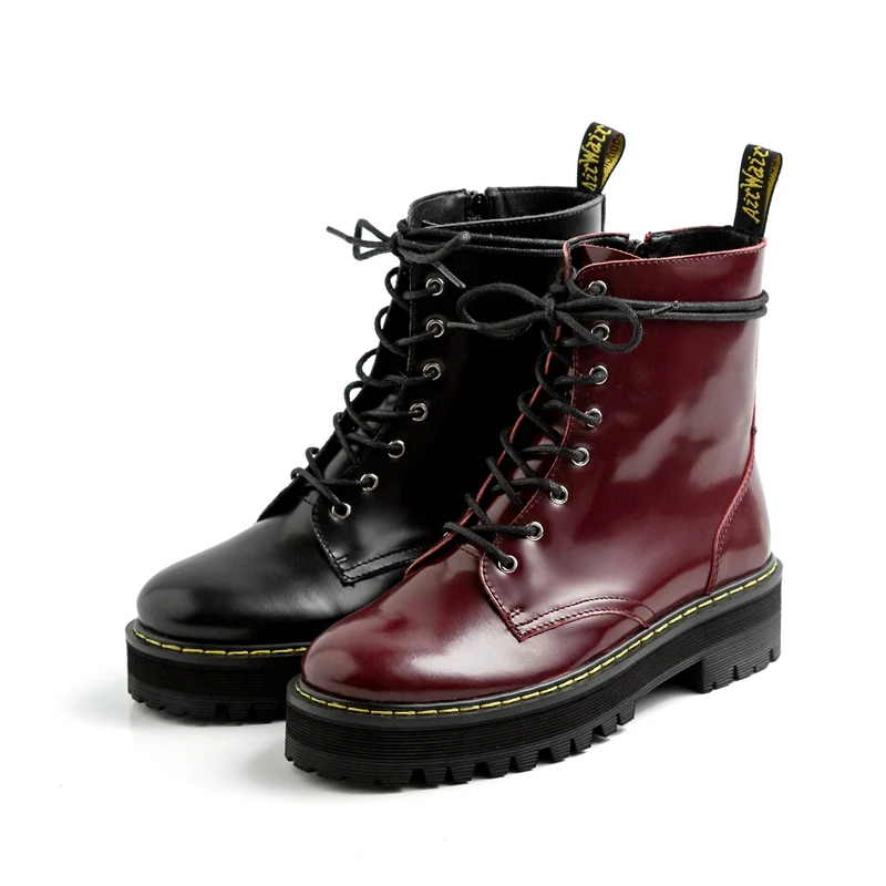 Spring Autumn Genuine Leather Boots For Women Ladies Ankle Shoes Motorcycle Platform Lace Up 2019 New Fashion Free Shipping 
Spring Autumn Genuine Leather Boots For Women Ladies Ankle Shoes Motorcycle Platform Lace Up 2019 New Fashion Free Shipping