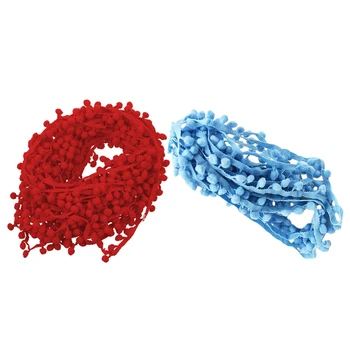 2 Strip 20 Yard 10MM PomPom Trim Ball Fringe Ribbon DIY Sewing Accessory Lace, Blue & Red
2 Strip 20 Yard 10MM PomPom Trim Ball Fringe Ribbon DIY Sewing Accessory Lace, Blue & Red
