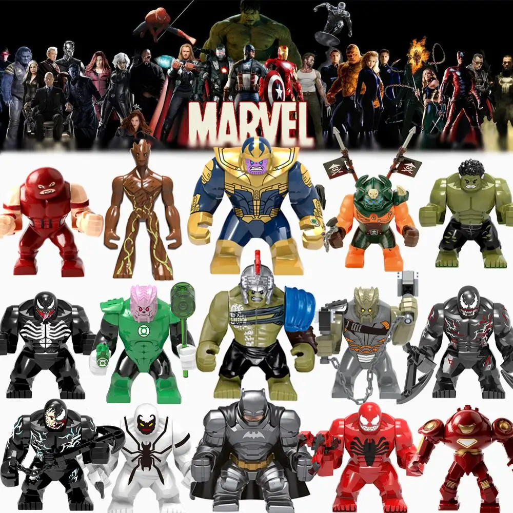 Big Size Building Block Avengers Super Hero Thanos Hulk Iron Man Spiderman Hulk Antman Batman Black Panther playmobil Toys Kids
Big Size Building Block Avengers Super Hero Thanos Hulk Iron Man Spiderman Hulk Antman Batman Black Panther playmobil Toys Kids