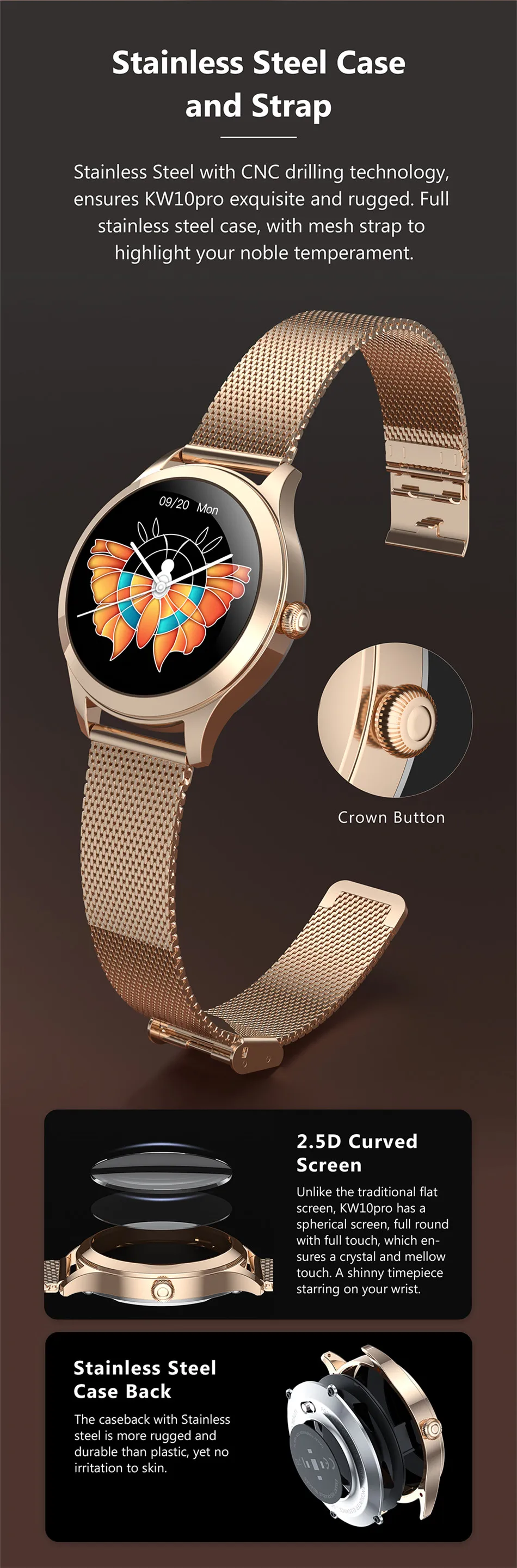 LIGE Women luxury Smartwatch