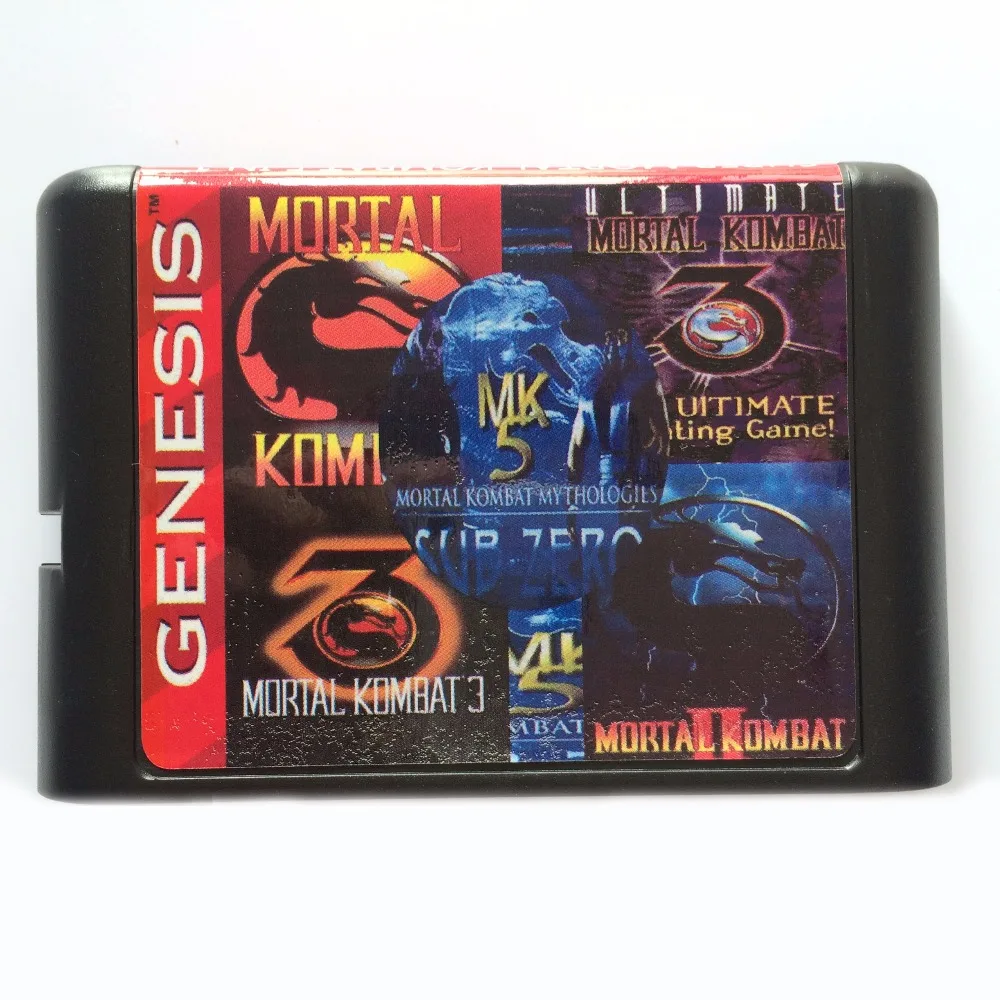 Коллекция Mortal Kombat 5 в 1 мультиигровой картридж для 16 битного Sega Mega Drive &