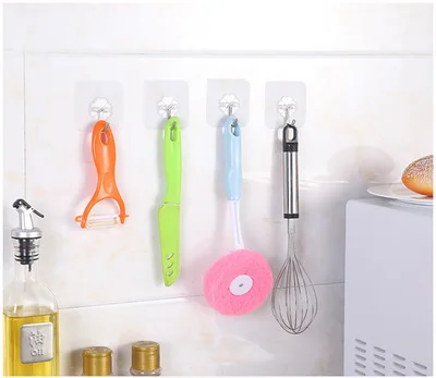 

1Pc Strong Transparent Self Adhesive Door Wall Hangers Suction Cup Hooks Hanger for Kitchen Bathroom Accessories