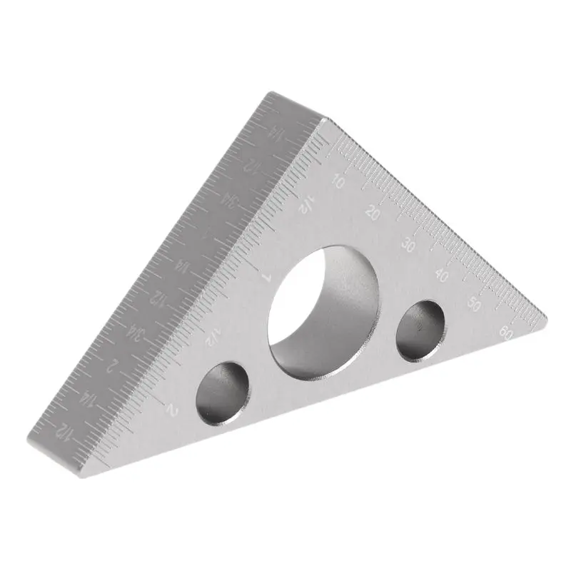 45 Degree Aluminum Alloy Angle Ruler Inch Metric Triangle Ruler Carpenter Woodworking Square Measure Tool
45 Degree Aluminum Alloy Angle Ruler Inch Metric Triangle Ruler Carpenter Woodworking Square Measure Tool