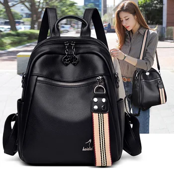 Simple Pure Color Women Travel Backpack PU Leather Wide Shoulder Strap Back Pack Wild Large Capacity Waterproof Shoulder Pack
Simple Pure Color Women Travel Backpack PU Leather Wide Shoulder Strap Back Pack Wild Large Capacity Waterproof Shoulder Pack