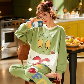 Women Clothes Autumn Winter Pajamas Sets Sleepwear Lovely Pijamas Mujer Long Sleeve Cotton Sexy Pyjamas Female Cute Homewear
Women Clothes Autumn Winter Pajamas Sets Sleepwear Lovely Pijamas Mujer Long Sleeve Cotton Sexy Pyjamas Female Cute Homewear