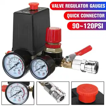 Air Compressor Pump Pressure Switch 240V Manifold Regulator with Quick Connector Control Valve with Gauges 90-120 PSI
Air Compressor Pump Pressure Switch 240V Manifold Regulator with Quick Connector Control Valve with Gauges 90-120 PSI