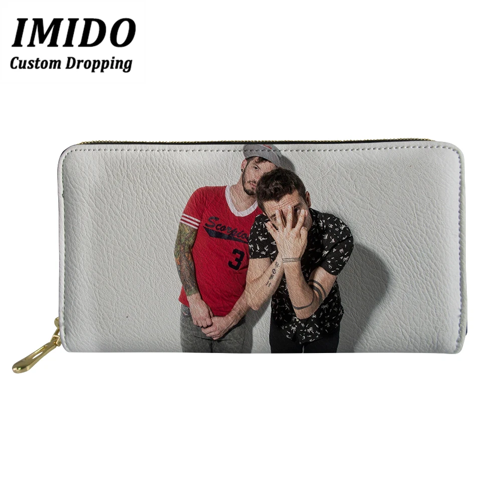 

IMIDO Twenty One Pilots Print-Rock Music Band Pattern Long Wallets for Women Casual Card Holders Female Zipper Coin Purse 2019