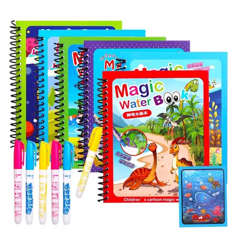 

Montessori Magic Water Drawing Book Coloring Toy Doodle Magical Pen Painting Board For Kids Toys Birthday Gift DS29