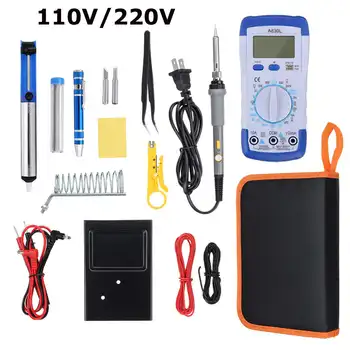 110V/220V 60W 20pcs Electronic Welding Soldering Iron Tool Set Adjustable Temperature 8-in-1 Screwdriver Welding Repair Tool
110V/220V 60W 20pcs Electronic Welding Soldering Iron Tool Set Adjustable Temperature 8-in-1 Screwdriver Welding Repair Tool