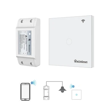 eLinkSmart Wireless Switch and Receiver Module Kit (Neutral Wire Required), 1 Gang Wall Light Touch Panel Remote Transmitter
eLinkSmart Wireless Switch and Receiver Module Kit (Neutral Wire Required), 1 Gang Wall Light Touch Panel Remote Transmitter