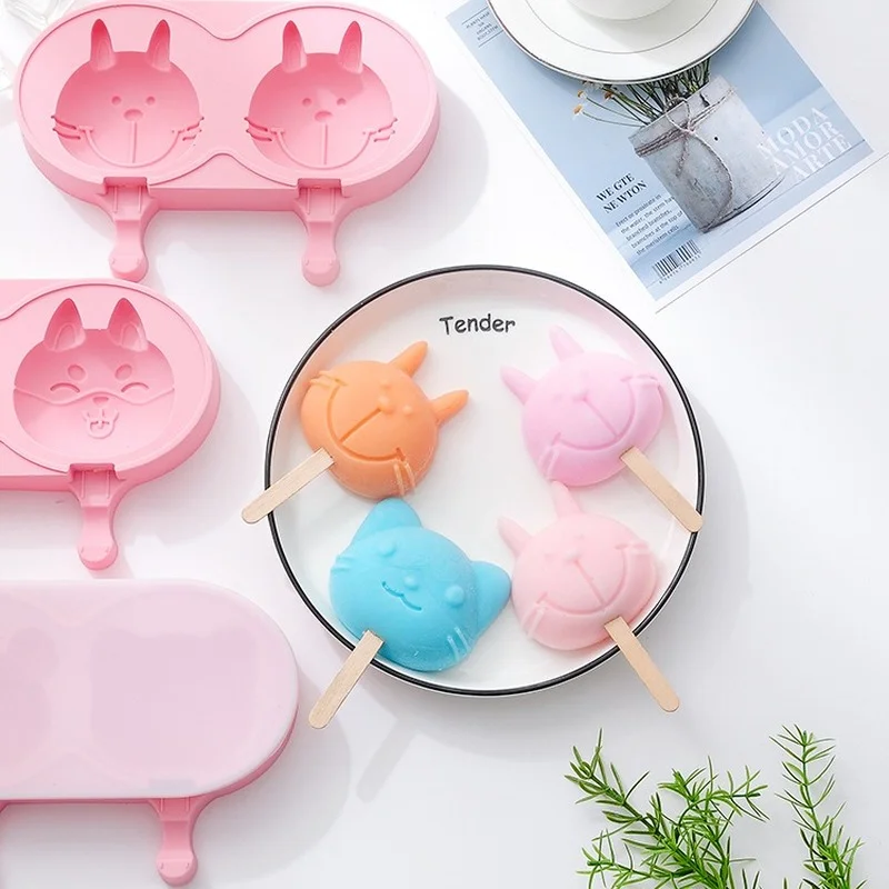Cartoon Double Grid/kitten/rabbit Ice Cream Silicone Mold DIY Handmade Creative Popsicle Mold Homemade Ice Tray 20 Wooden Sticks
Cartoon Double Grid/kitten/rabbit Ice Cream Silicone Mold DIY Handmade Creative Popsicle Mold Homemade Ice Tray 20 Wooden Sticks