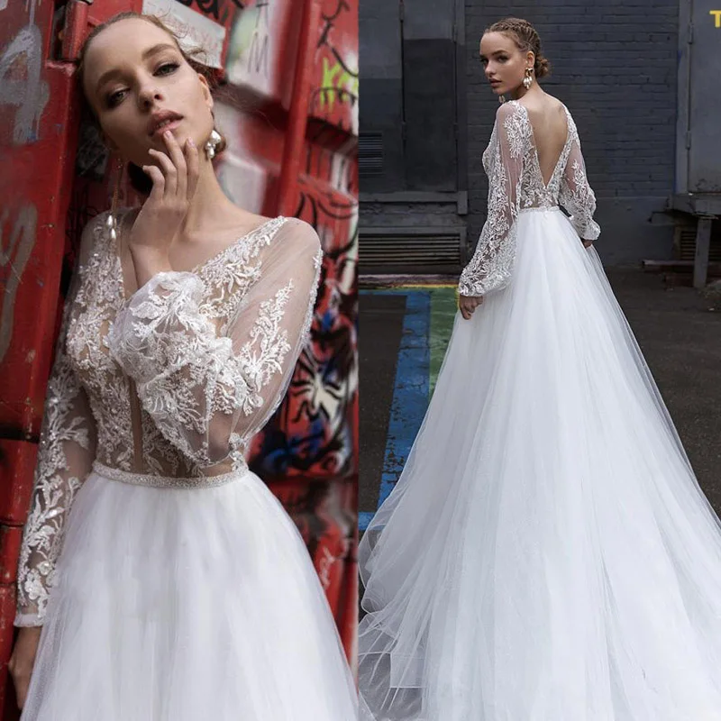 Eightale V-Neck Wedding Dress Bohemian Appliques Lace Long Wedding Gown Boho A-Line Tulle Vintage Bridal Dress Robe De Mariage
Eightale V-Neck Wedding Dress Bohemian Appliques Lace Long Wedding Gown Boho A-Line Tulle Vintage Bridal Dress Robe De Mariage