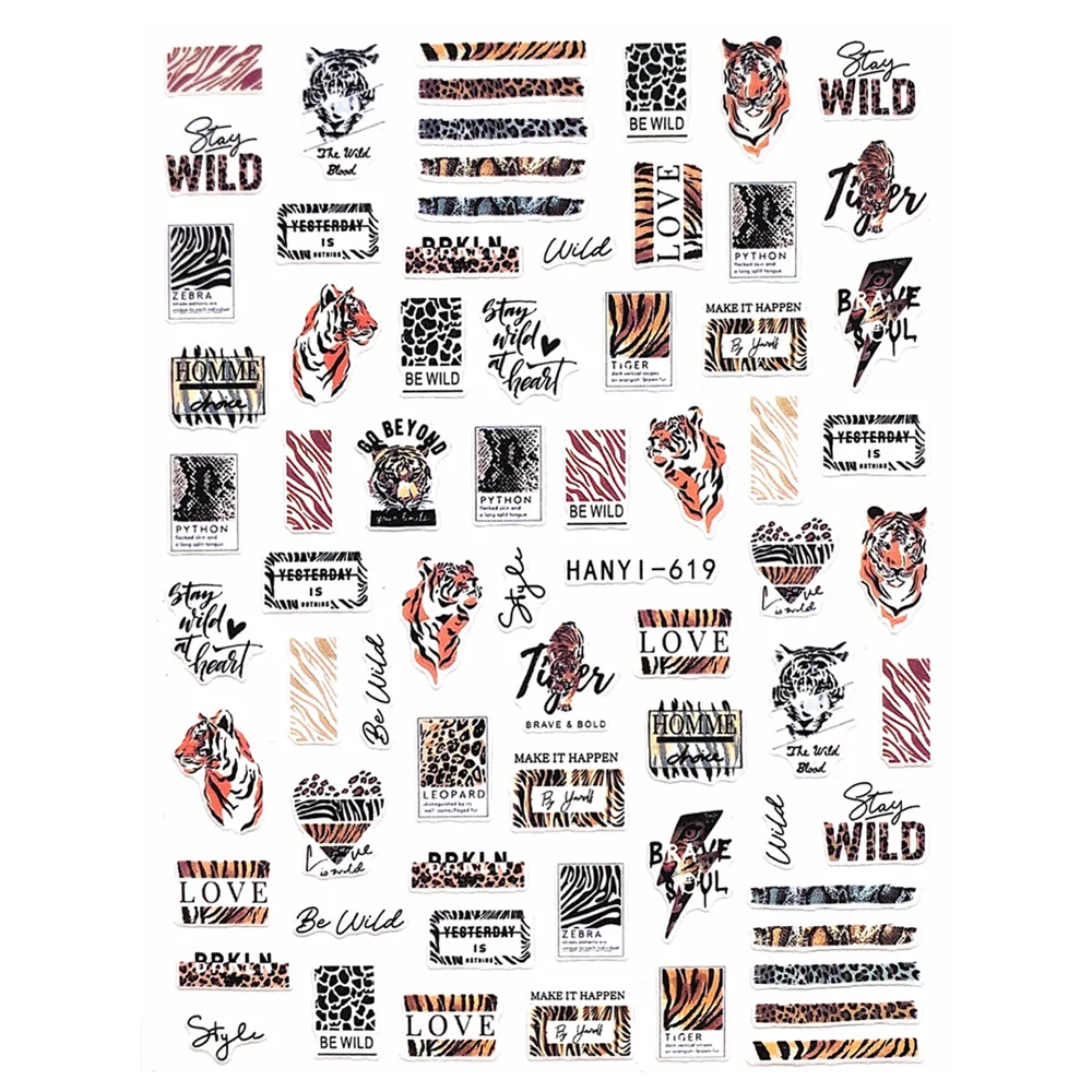 HANYI-619 Tiger head tiger pattern DIY 3D Back glue Nail Art Stickers Decals Sliders Nail ornament decoration
HANYI-619 Tiger head tiger pattern DIY 3D Back glue Nail Art Stickers Decals Sliders Nail ornament decoration