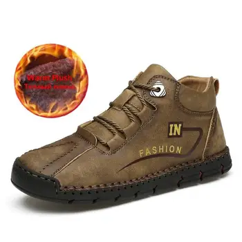 Winter Men's Boots Men's Split Leather Ankle Boots Warm Plush Snow Boots Waterproof Outdoor Work Boots Autumn Men's Shoes 38-48
Winter Men's Boots Men's Split Leather Ankle Boots Warm Plush Snow Boots Waterproof Outdoor Work Boots Autumn Men's Shoes 38-48