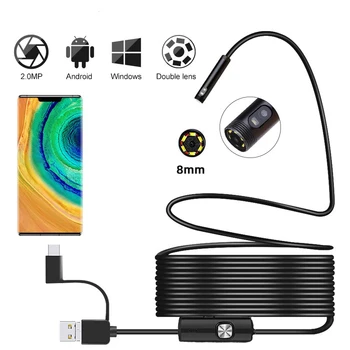 Dual 8mm Lens HD Mini Camera Android USB Endoscope Waterproof IP67 Head With Night Light For Phone Tablet & Windows PC Endoscope
Dual 8mm Lens HD Mini Camera Android USB Endoscope Waterproof IP67 Head With Night Light For Phone Tablet & Windows PC Endoscope