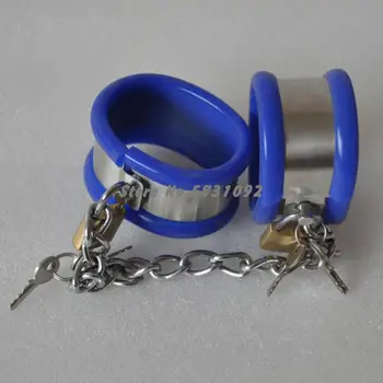 

Stainless Steel Silicone Hand Cuffs Wrist Restraints BDSM Bondage Chastity Sex Accessories Handcuffs Adult Games Slave Fetish