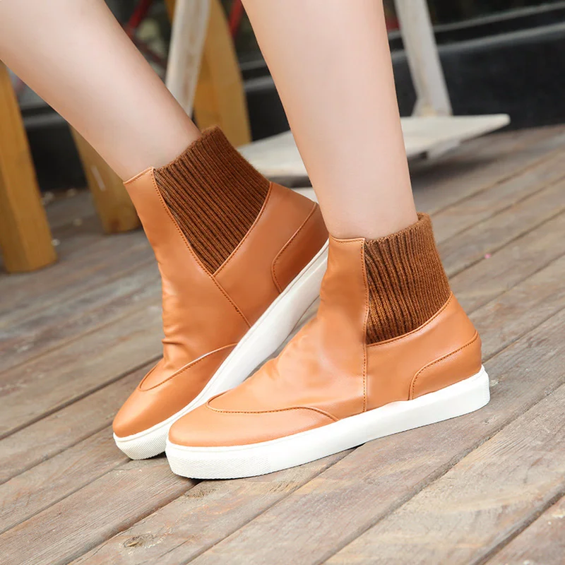 2018 New Winter Boots For Ladies Height Increasing Round Toe Plus Size Sock Shoes Woman Slip On Flat With Platform Boots
2018 New Winter Boots For Ladies Height Increasing Round Toe Plus Size Sock Shoes Woman Slip On Flat With Platform Boots