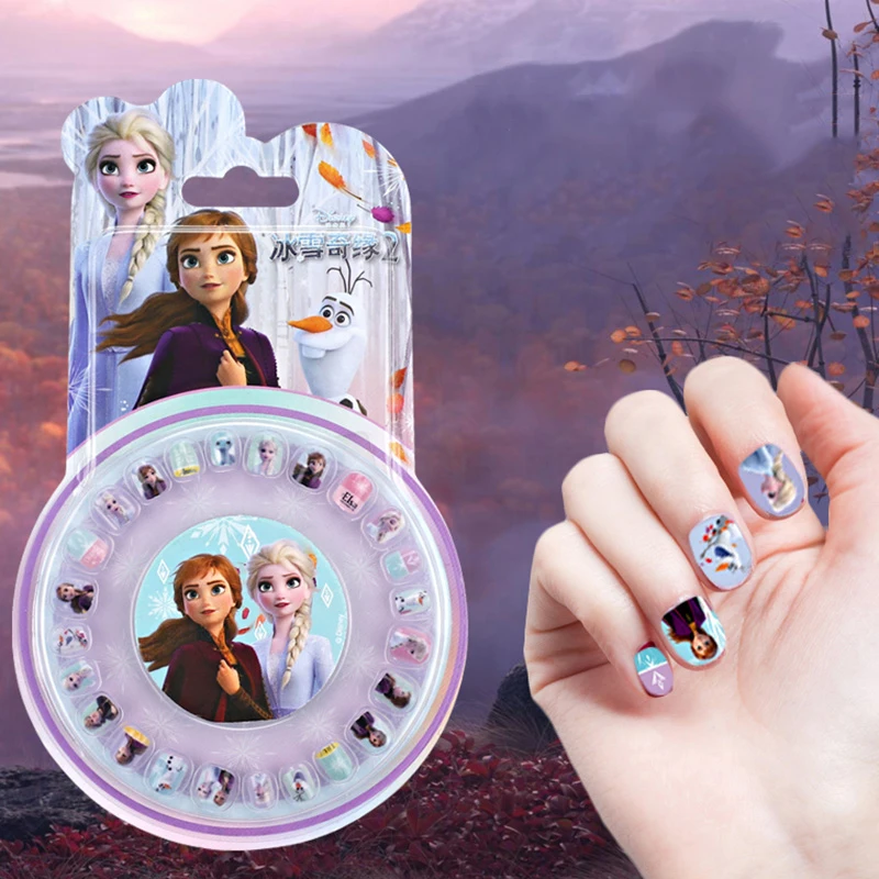 Мультяшные наклейки для ногтей Disney Frozen 2 Elsa Anna Girls набор макияжа игрушки ролевых