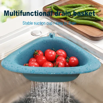 Multifunctional Sink Drain Shelf Triangular Sink Corner Strainer Basket Storage Rack Sucker Sink Sponge Holder Kitchen Tools
Multifunctional Sink Drain Shelf Triangular Sink Corner Strainer Basket Storage Rack Sucker Sink Sponge Holder Kitchen Tools
