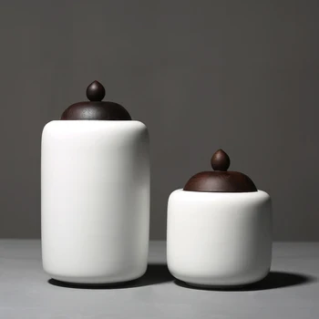 Fat White Blackwood Cover Tea Containers Ceramic Sealed Tea Container Large and Small Number Tea Set Accessories Tea Containers
Fat White Blackwood Cover Tea Containers Ceramic Sealed Tea Container Large and Small Number Tea Set Accessories Tea Containers