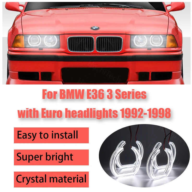 DRL Cut Style DTM U Shape Light Day Light Crystal LED Angel Eyes Kit for BMW E36 3 Series with Euro Headlights 1992-1998
DRL Cut Style DTM U Shape Light Day Light Crystal LED Angel Eyes Kit for BMW E36 3 Series with Euro Headlights 1992-1998