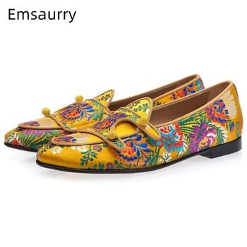 Knot Ball Decor Casual Men Shoes Luxury Satin Round Toe Embroidery Flower Sewing Slip-on Loafers Chic Spring Shoes Men
Knot Ball Decor Casual Men Shoes Luxury Satin Round Toe Embroidery Flower Sewing Slip-on Loafers Chic Spring Shoes Men