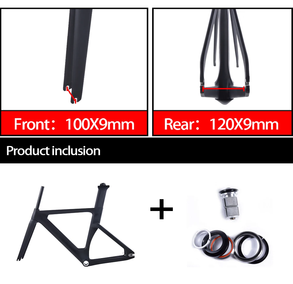 Cheap BXT 2019 new full carbon track frame road  frames fixed gear bike frameset with fork seat post 49/51/54cm carbon bicycle frame 5