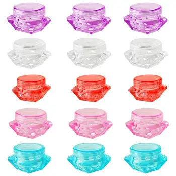 35PC Cosmetic Jars with Lid Crystal Diamond Cosmetic Empty Jars Facial Cream Bottle Samples Empty Container for Jewelry Makeup