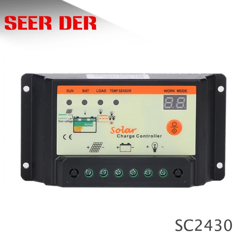 Universal solar controller SC2430 12V / 24V 10A 15A 20A 30A solar controller pwm for solar power system
Universal solar controller SC2430 12V / 24V 10A 15A 20A 30A solar controller pwm for solar power system