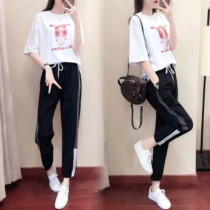 2019 Summer New Style Sports Clothing WOMEN'S Suit Fashion Loose Korean-style Casual Popular Brand Western Style Two-Piece Set S
2019 Summer New Style Sports Clothing WOMEN'S Suit Fashion Loose Korean-style Casual Popular Brand Western Style Two-Piece Set S