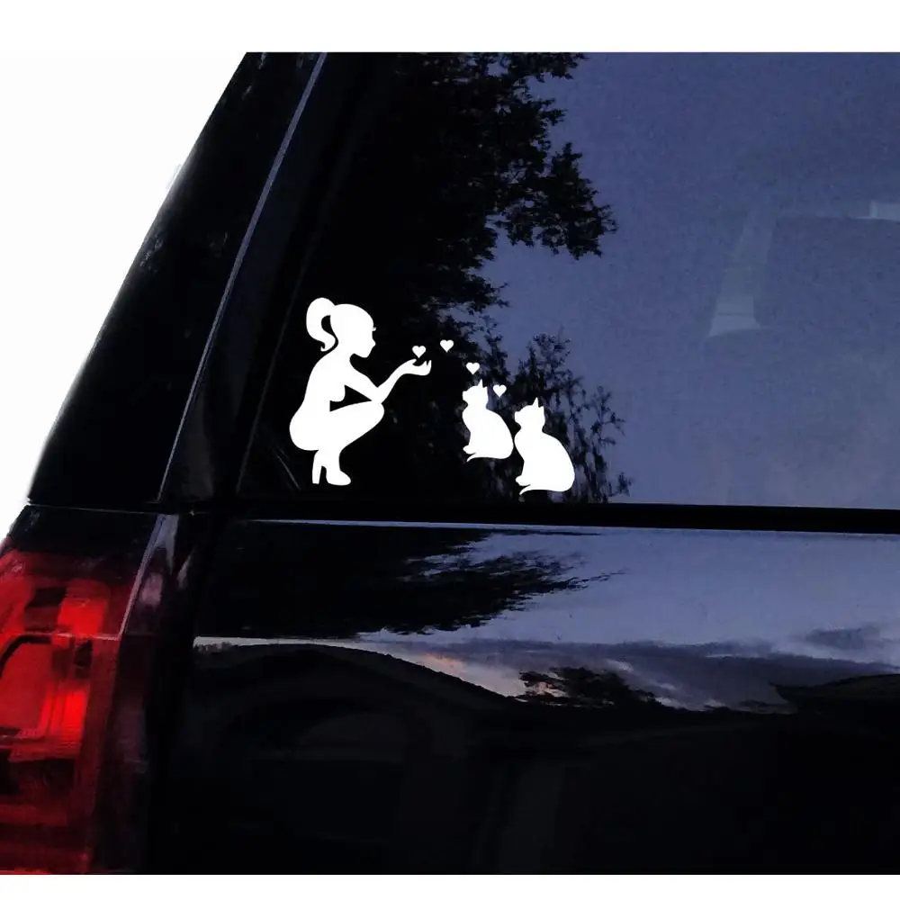 

5 in White Cat Lady Loves Her Cats Kitten Kittys Vinyl Car Decal Laptop Decal Car Window Wall Sticker