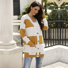 Women Long Pockets Open Stitch Sweater Casual Striped Knitted Cardigans Sweater 2021 Autumn Winter New Fashion Clothing
Women Long Pockets Open Stitch Sweater Casual Striped Knitted Cardigans Sweater 2021 Autumn Winter New Fashion Clothing