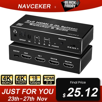 2020 Best 4K HDMI 2.0 Switch Remote 2x2 HDR HDMI Switcher Audio Extractor With Optical Switch HDMI 2.0 For PS4 Apple TV HDTV
2020 Best 4K HDMI 2.0 Switch Remote 2x2 HDR HDMI Switcher Audio Extractor With Optical Switch HDMI 2.0 For PS4 Apple TV HDTV