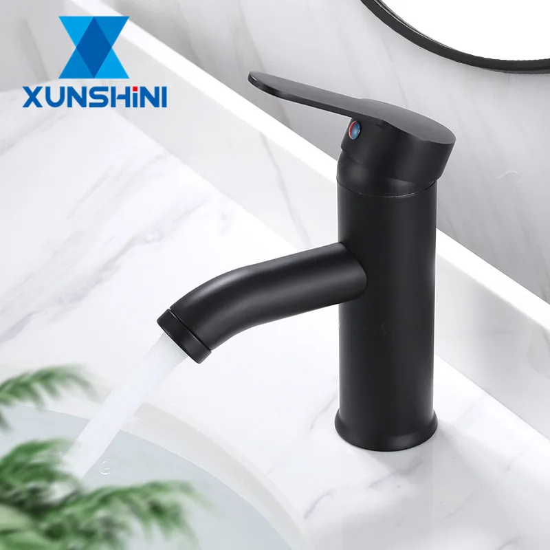 XUNSHINI Stainless Steel Basin Faucets Matt Black Bathroom Sink Washbasin Tap Single Hole Hot and Cold Water Mixer Tap
XUNSHINI Stainless Steel Basin Faucets Matt Black Bathroom Sink Washbasin Tap Single Hole Hot and Cold Water Mixer Tap