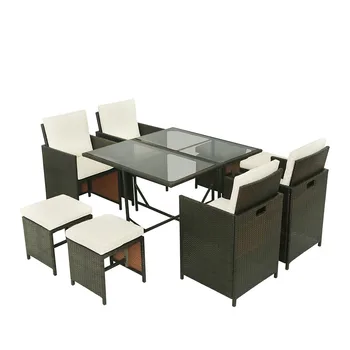 Outdoor Dining Table 9 Pieces/Set Stool Armchair Table Rattan Wicker Patio Table and Chairs Garden Outdoor Furniture Sets
Outdoor Dining Table 9 Pieces/Set Stool Armchair Table Rattan Wicker Patio Table and Chairs Garden Outdoor Furniture Sets