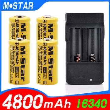 4800mAh Rechargeable 3.7V Li-ion 16340 Batteries CR123A Battery For LED Flashlight Travel Wall Charger For 16340 CR123A Battery
4800mAh Rechargeable 3.7V Li-ion 16340 Batteries CR123A Battery For LED Flashlight Travel Wall Charger For 16340 CR123A Battery